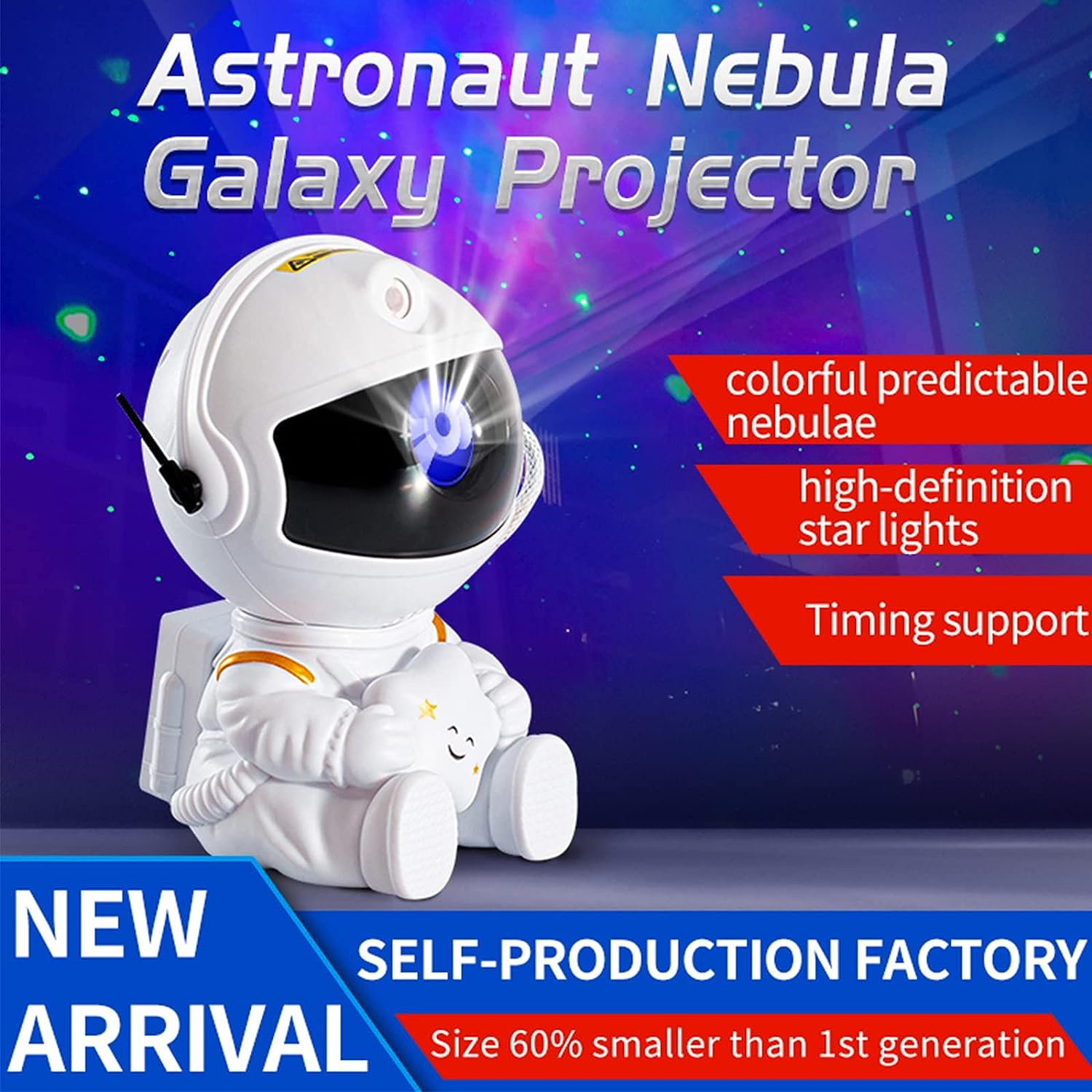 Foto 4 pulgar | Venta Internacional - Proyector De Luz Nocturna Jieyou Astronaut Galaxy Con Control Remoto