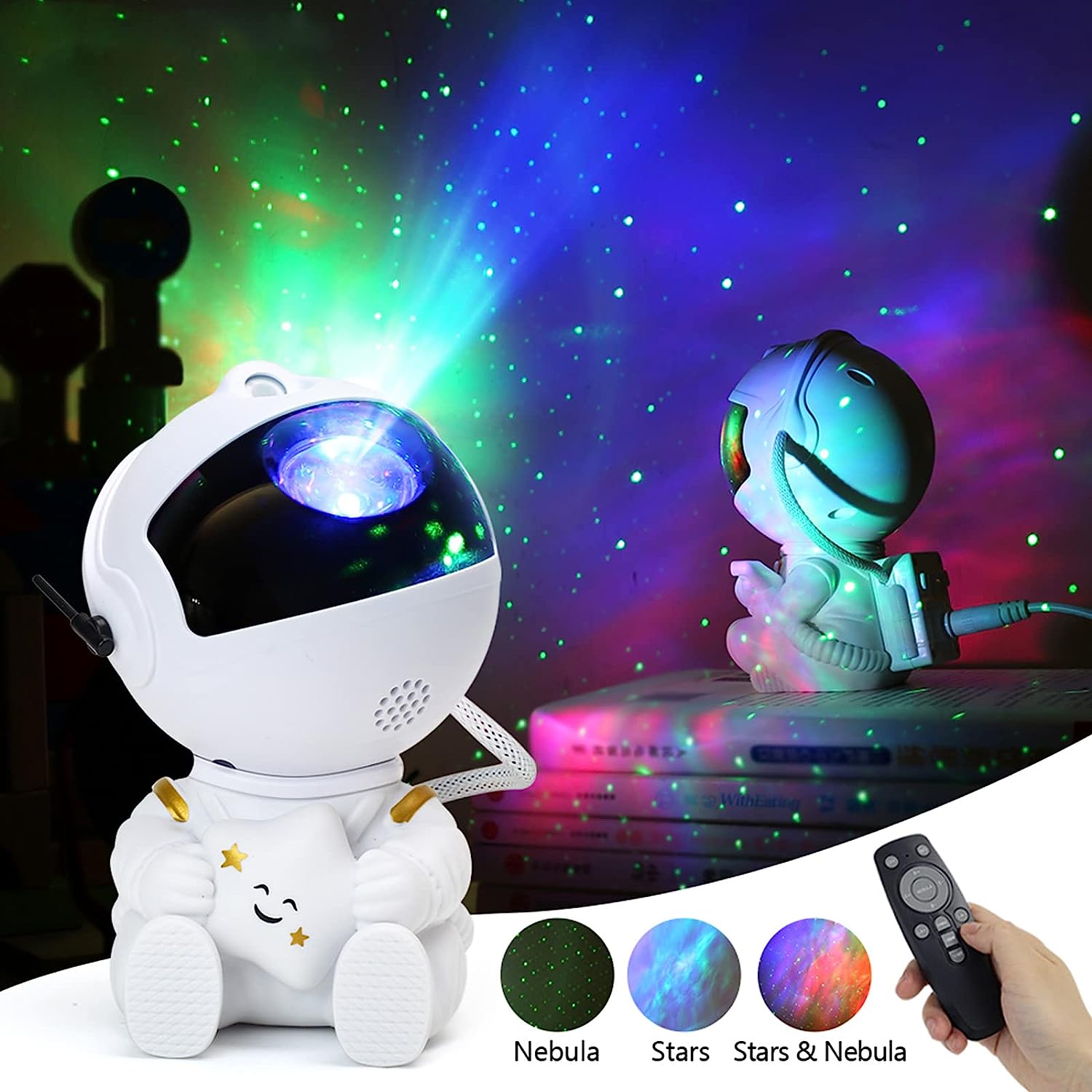 Foto 6 pulgar | Venta Internacional - Proyector De Luz Nocturna Jieyou Astronaut Galaxy Con Control Remoto