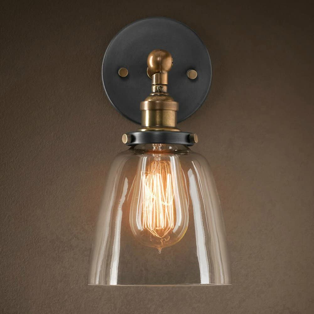 Foto 3 | Lámpara De Pared, Diseño Industrial Retro, Bombilla E27, Pantalla De Cristal - Venta Internacional.