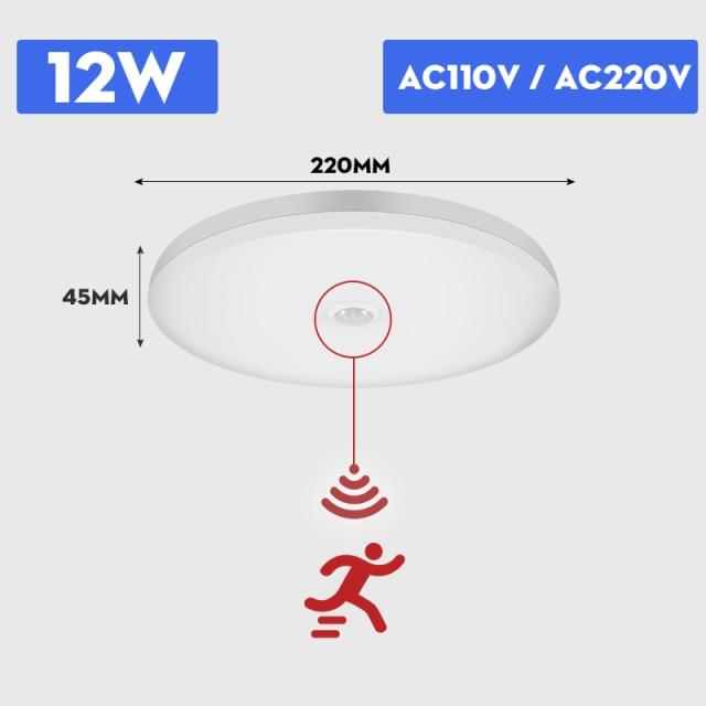 Foto 6 pulgar | Luces Nocturnas Con Sensor De Movimiento Pir, Lámparas Led 20w 30w 40w - Venta Internacional.