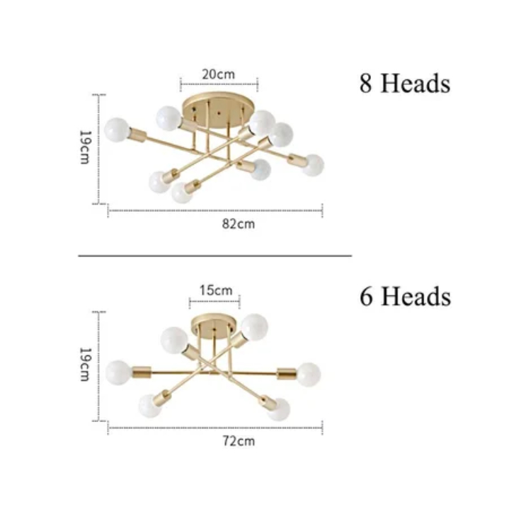 Foto 2 | Lámpara Led De Techo Para Sala De Estar, Dormitorio, Plancha, 6/8 Cabezales - Venta Internacional.