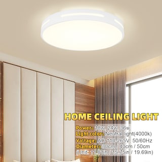 Foto 2 | Lámpara De Techo Led 4000 K, 30/40/50 Cm, Moderna, 110-265 V, Neutra - Venta Internacional.