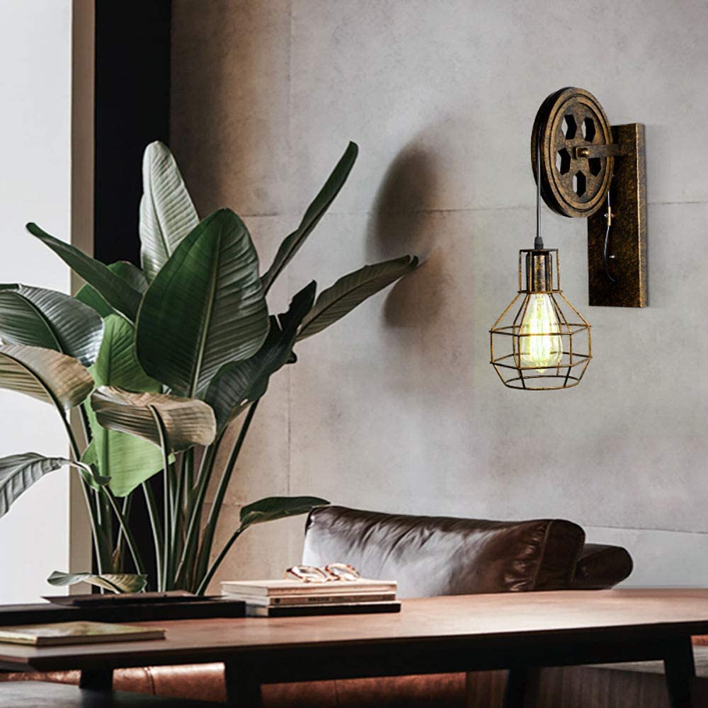 Foto 1 | Lámpara De Pared Home-neat Light Vintage Cage Iron Bronze 220v - Venta Internacional.