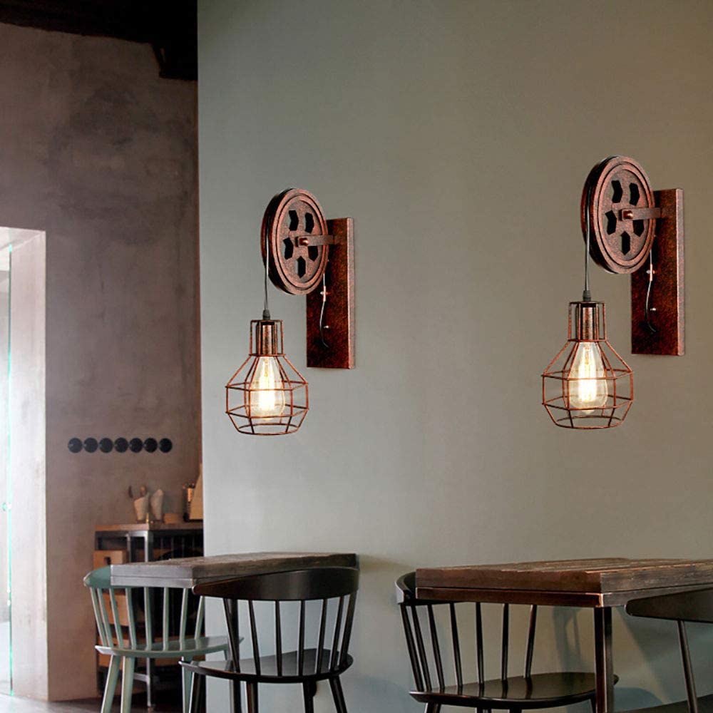 Foto 4 pulgar | Lámpara De Pared Home-neat Light Vintage Cage Iron Bronze 220v - Venta Internacional.