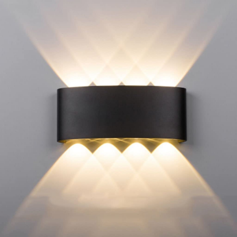 Lámpara De Pared Led De 8 W, Resistente Al Agua, Aluminio Negro, 22 X 4 X 8 Cm - Venta Internacional.