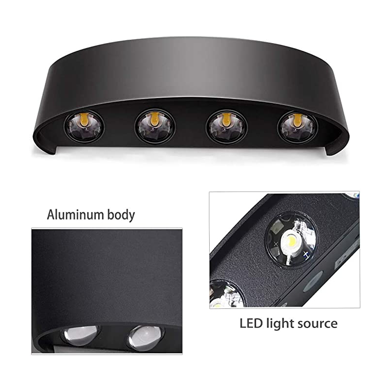 Foto 2 | Lámpara De Pared Led De 8 W, Resistente Al Agua, Aluminio Negro, 22 X 4 X 8 Cm - Venta Internacional.