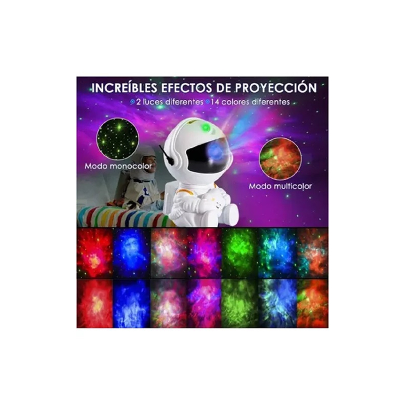 Foto 4 pulgar | Lámpara Led Para Proyector De Mesa Astronaut Con 7 Colores Y 14 Nebulosas - Venta Internacional.