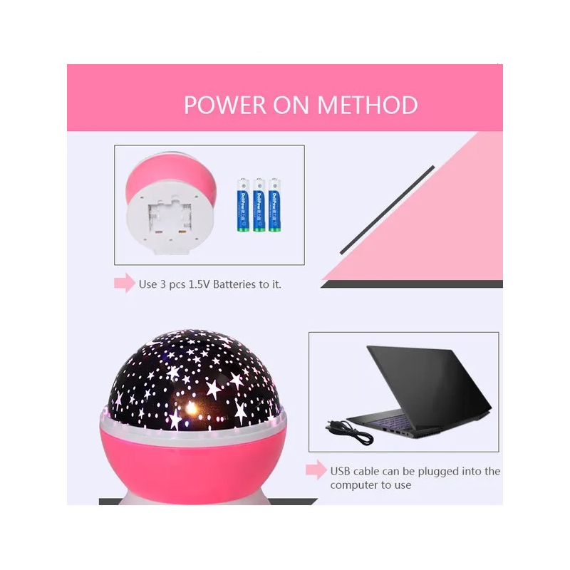 Foto 4 pulgar | Lámpara Led Giratoria Star Projector Para Niños - Venta Internacional.