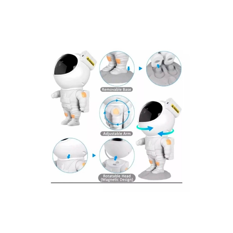 Foto 2 | Lámpara Nocturna Astronaut Galaxy Projector Con Luces De Estrellas - Venta Internacional.