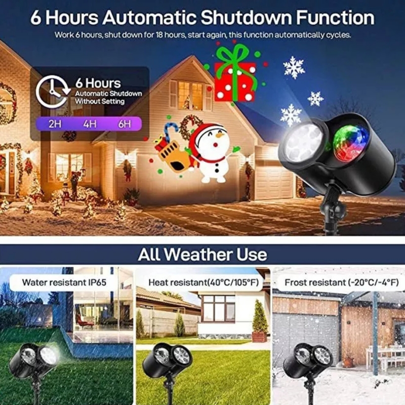 Foto 4 pulgar | Proyector De Luces Navideñas Con 16 Patrones 3d Waves Hallow - Venta Internacional.