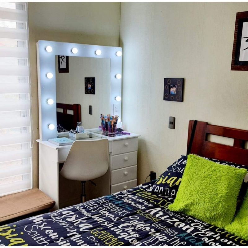 Foto 4 pulgar | Tocador Estilo Hollywood Con 6 Cajones Y Luces Led - Venta Internacional.