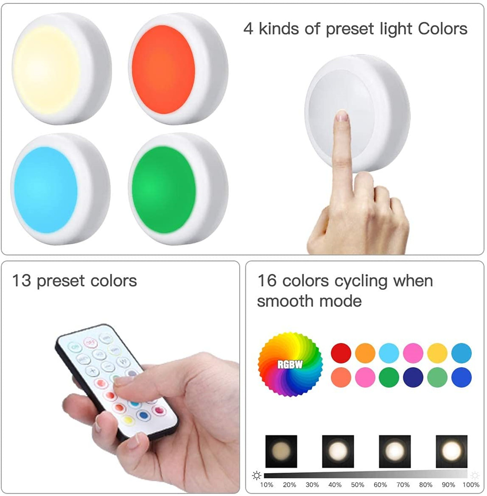 Foto 5 pulgar | Lámpara de Armario Disco Light Recargable por Usb Rgbw 16 Colores - Venta Internacional