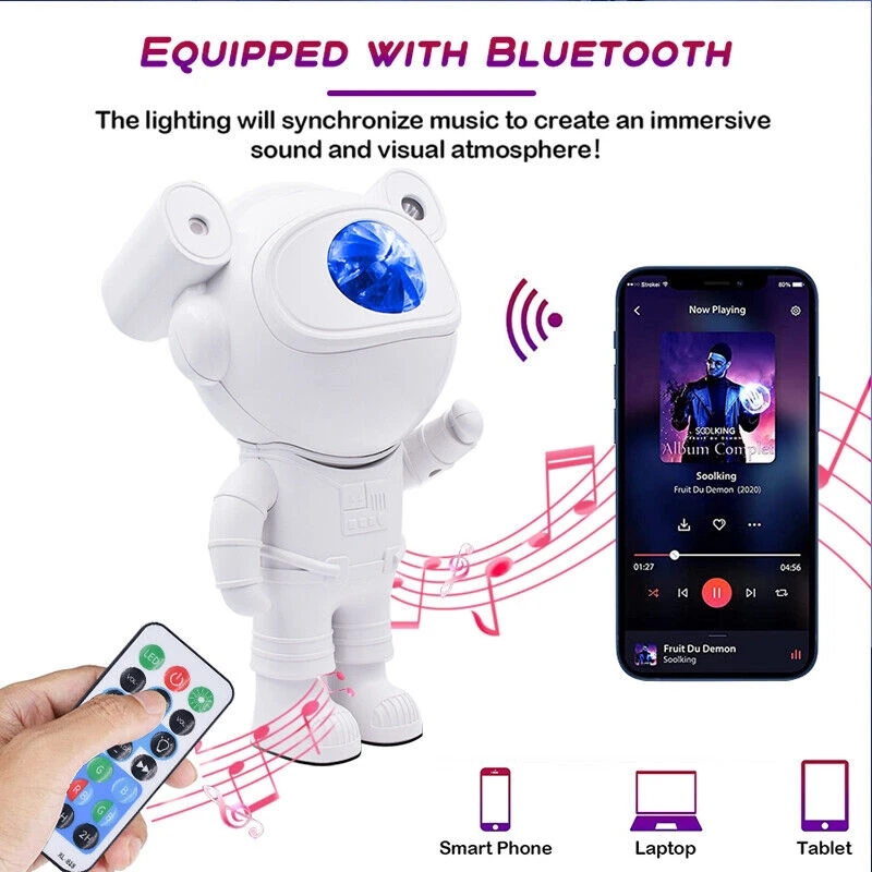 Foto 8 pulgar | Lámpara para Proyector Astronaut Galaxy con Altavoz Bluetooth - Venta Internacional