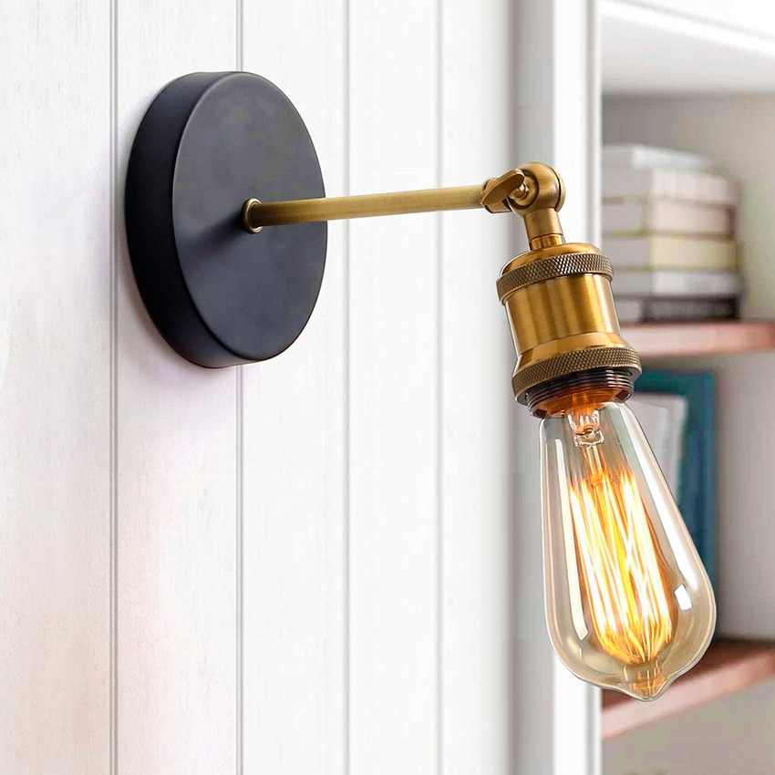 Foto 4 pulgar | Lámpara de Pared Estilo Vintage con Base Metálica Casquillo E27 - Venta Internacional
