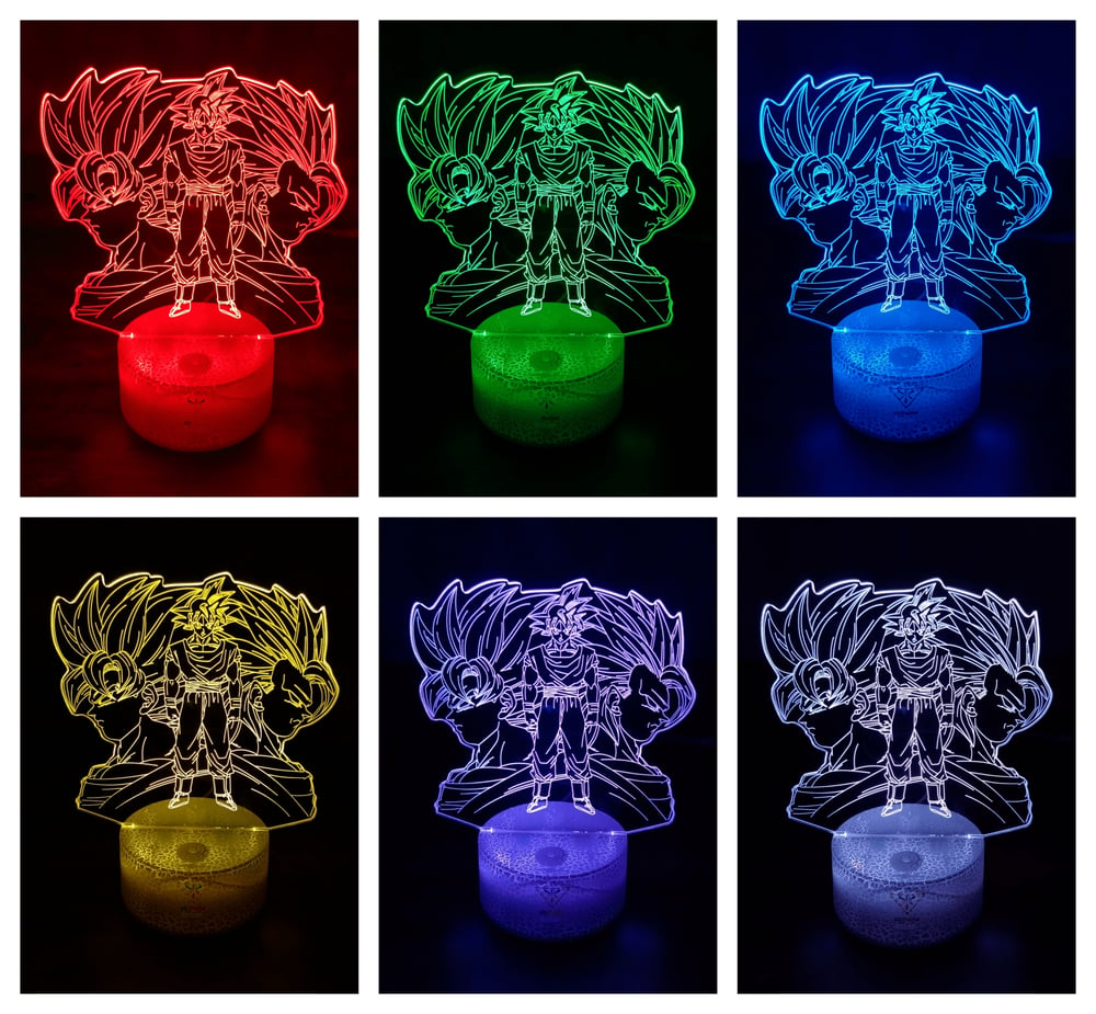 Foto 3 pulgar | Lámpara 3d Illusion Goku Super Saiyan Led de 7 Colores - Venta Internacional