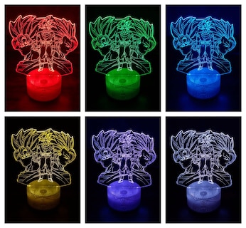 Foto 2 | Lámpara 3d Illusion Goku Super Saiyan Led de 7 Colores - Venta Internacional
