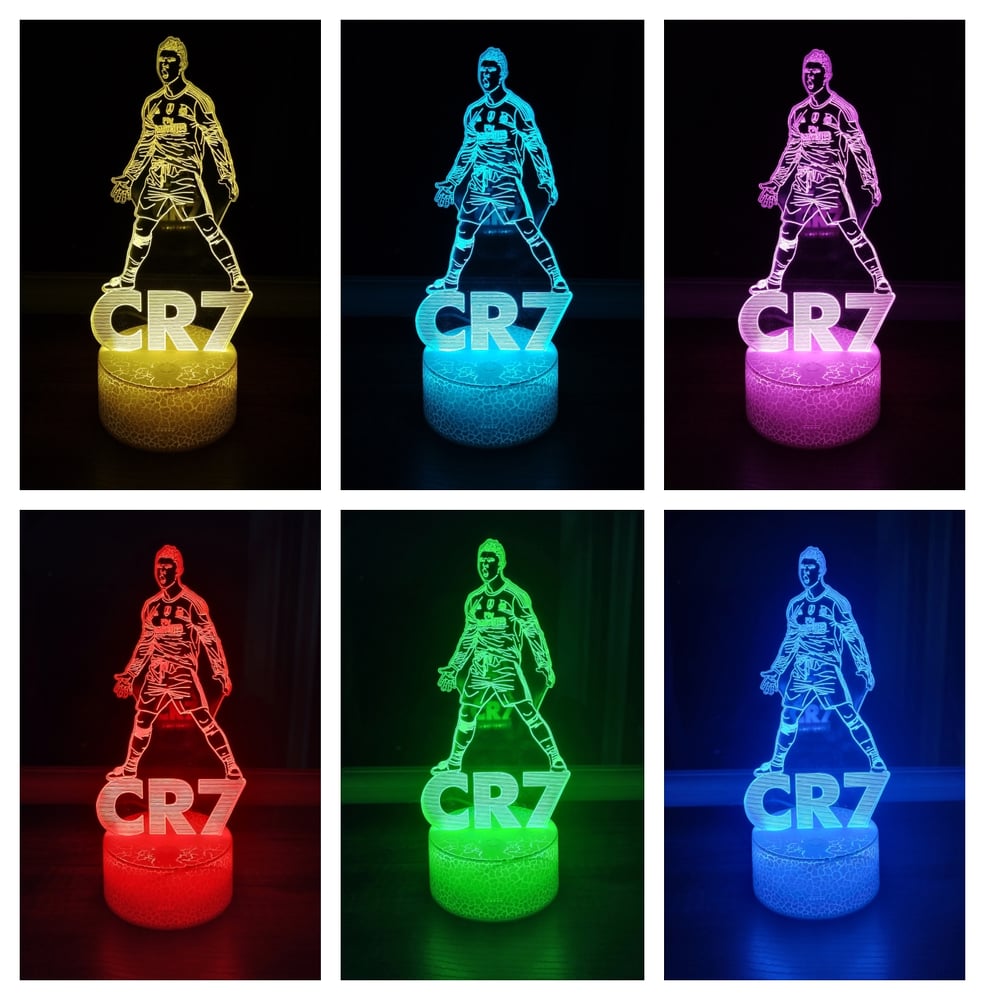 Foto 2 | Lámpara Led Cr7 3d Illusion 7 Colores Cristiano Ronaldo - Venta Internacional