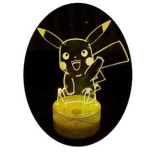 Foto 1 | Lámpara Pikachu 3d Illusion con Sensor Táctil Led de 7 Colores - Venta Internacional