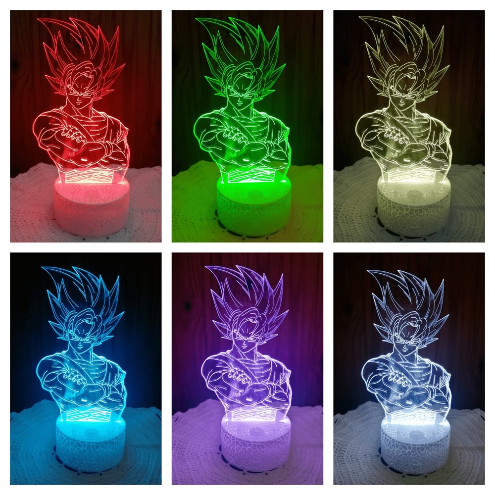 Foto 3 pulgar | Lámpara 3d Illusion Goku Led de 7 Colores - Venta Internacional