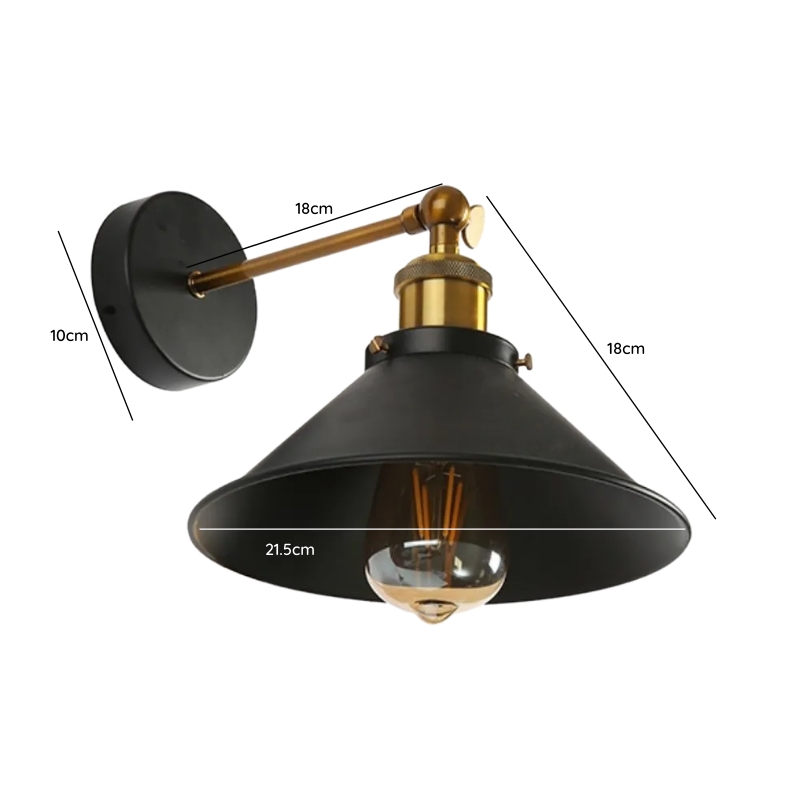 Foto 3 pulgar | Lámpara de Pared Led E27 de Bronce con Pantalla Decorativa - Venta Internacional