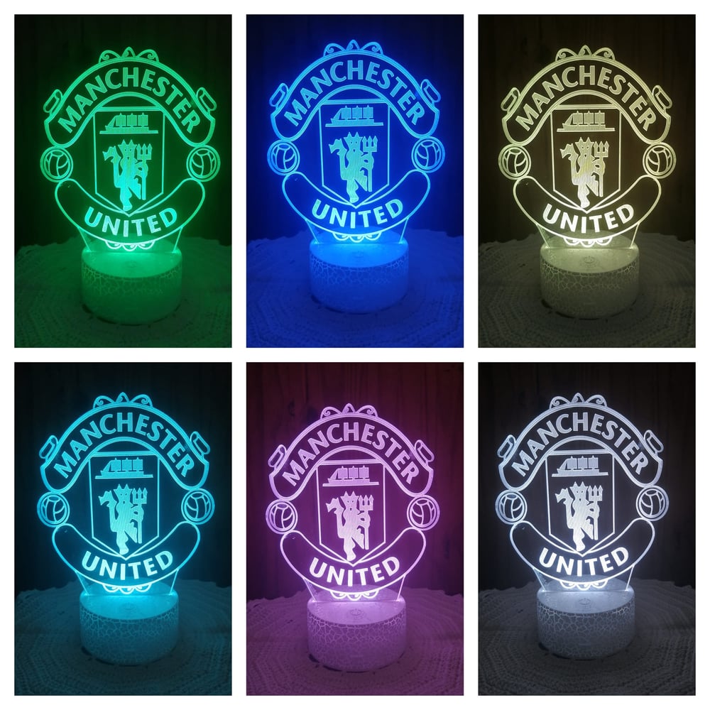 Foto 3 pulgar | Lámpara 3D con Emblema del Manchester United en 7 Colores LED - Venta Internacional