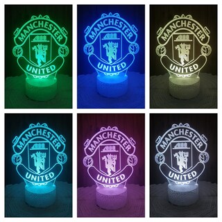 Foto 2 | Lámpara 3D con Emblema del Manchester United en 7 Colores LED - Venta Internacional