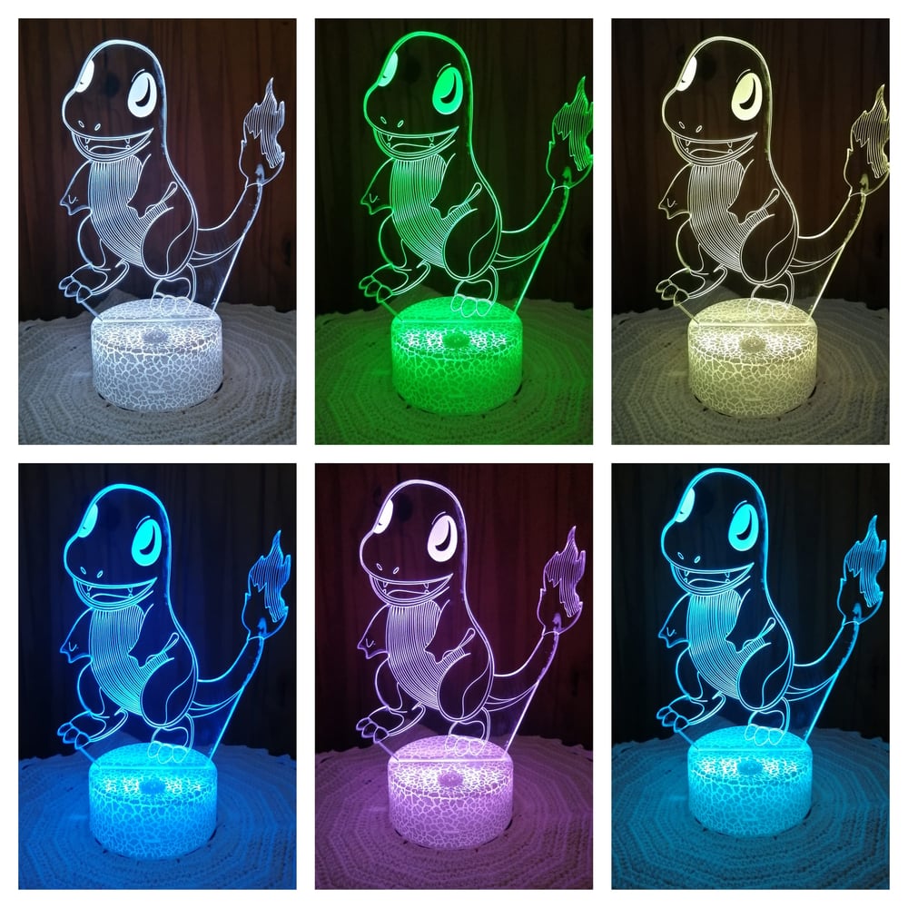 Foto 3 pulgar | Lámpara Charmander 3d Illusion 7 colores Led - Venta Internacional