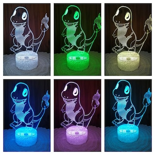 Foto 2 | Lámpara Charmander 3d Illusion 7 colores Led - Venta Internacional