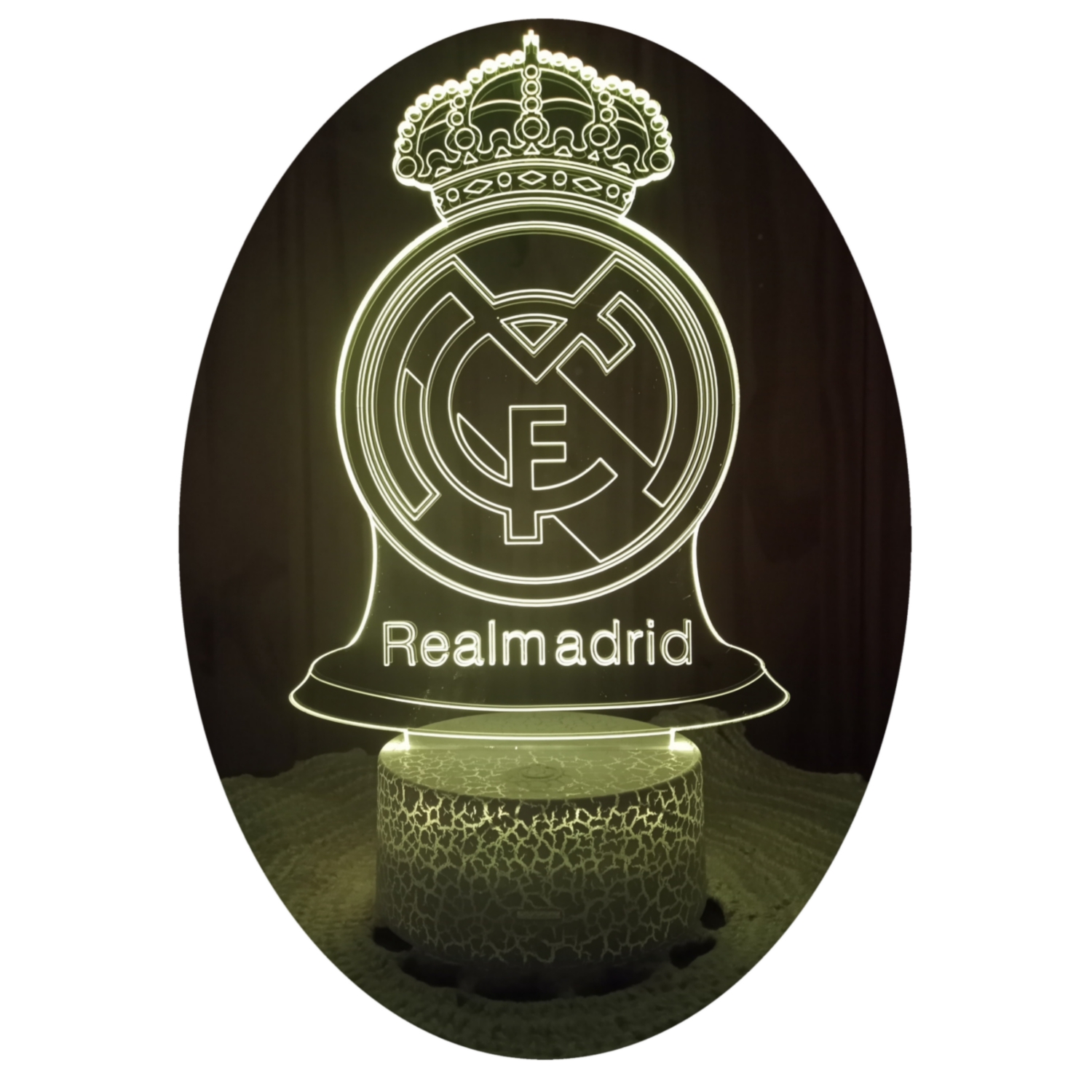 Foto 2 pulgar | Lámpara 3d Illusion con Placa Del Real Madrid España con Led De 7 Colores - Venta Internacional