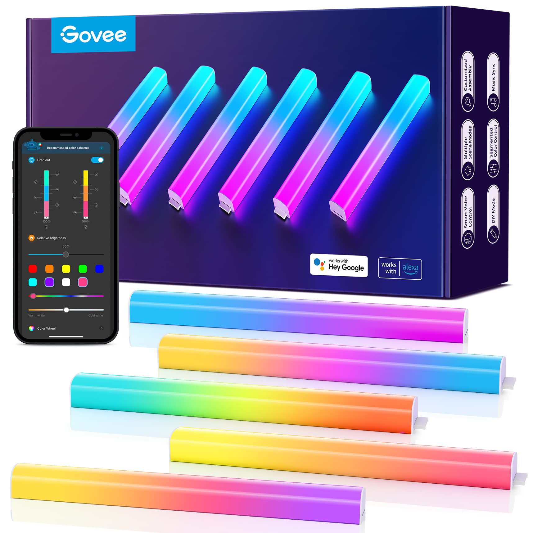 Foto 2 pulgar | Set De Luces De Pared Govee Glide Rgbic Led Smart Alexa Google 2 - Venta Internacional.