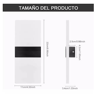 Foto 2 | Lámpara de Pared Led para Dormitorio con Cable 8 W