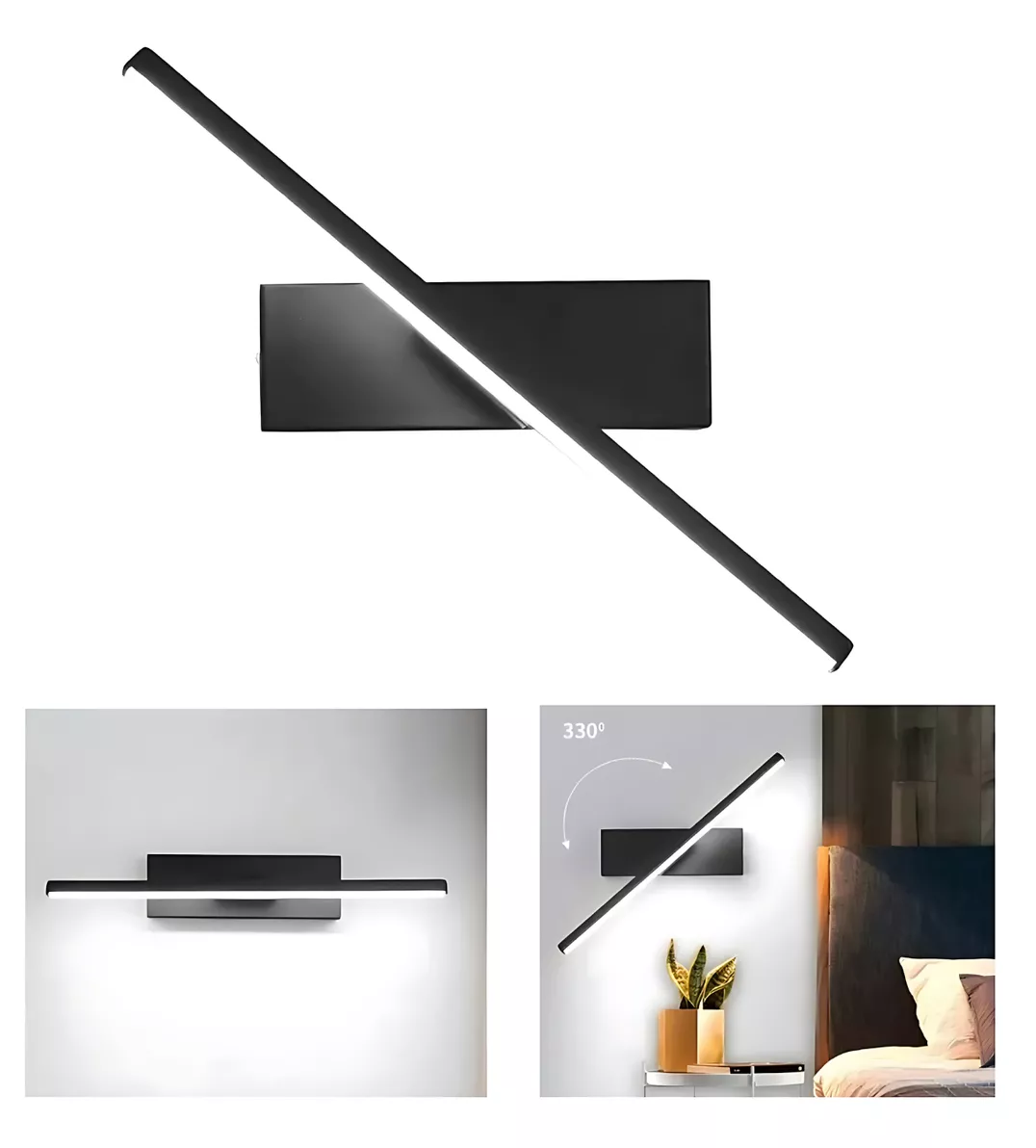 Foto 2 | Aplique de Luz Led Moderno para Dormitorio 6W Temperatura de color Cálida Diseño Giratorio de 330 Grados