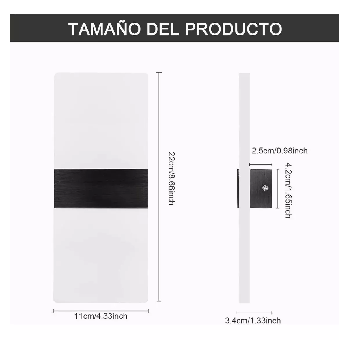 Foto 2 | Lámpara de Pared LED para Dormitorio de 8W con Diseño Moderno