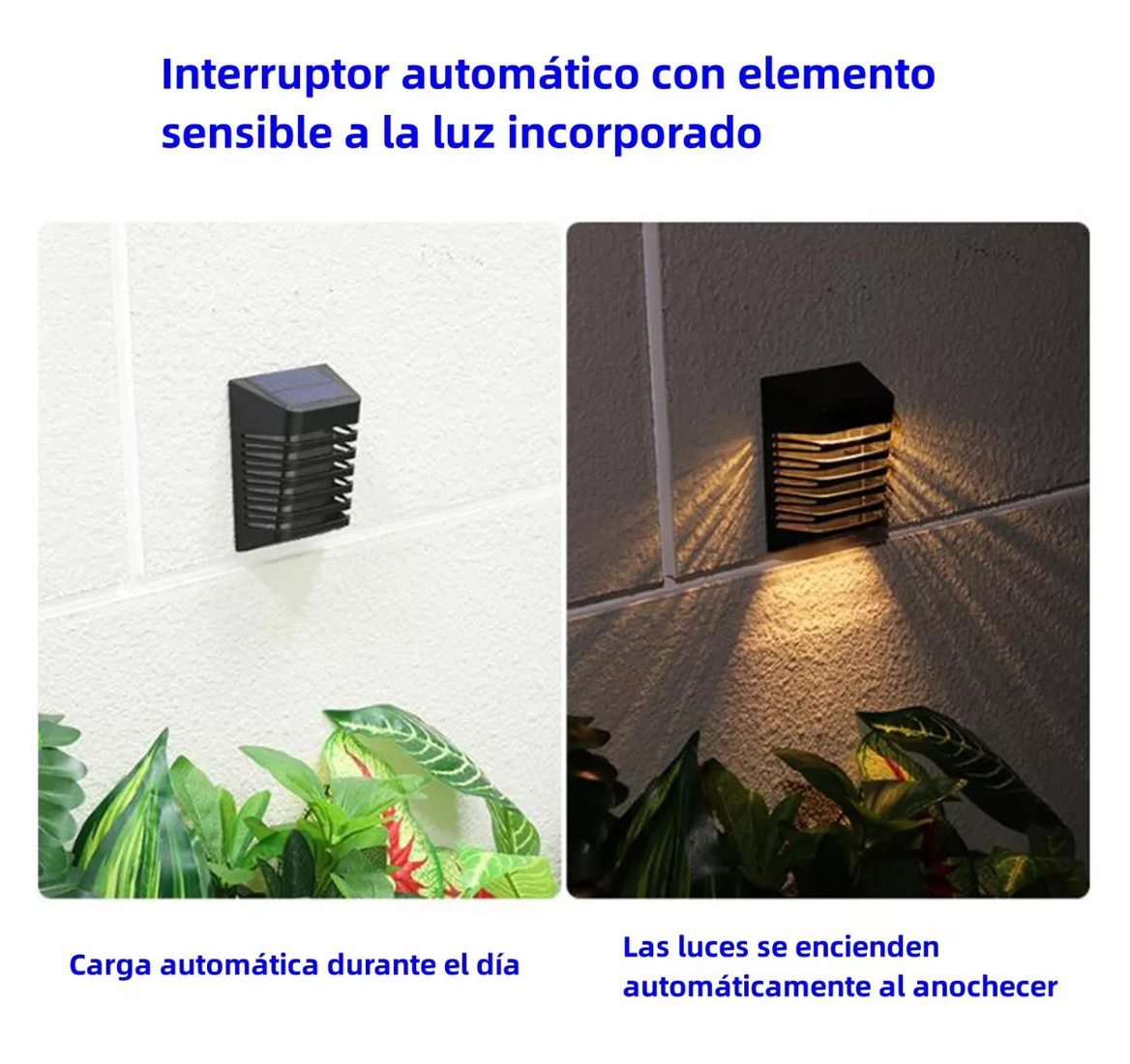 Foto 6 pulgar | Lámpara De Ambiente De Pared Solar Impermeable Al Aire Libre Negro