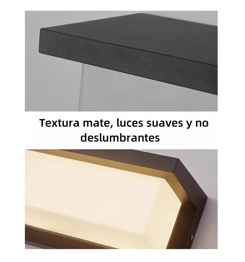 Foto 5 | Lámpara Led de Pared Exterior Moderna para Jardín Negro