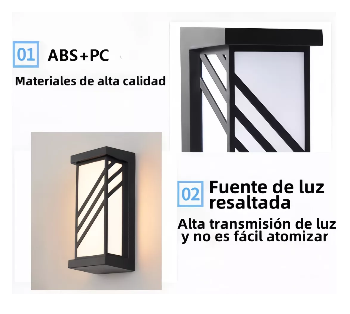 Foto 5 pulgar | Lámpara De Pared Moderna Led Para Interior Exterior Negro