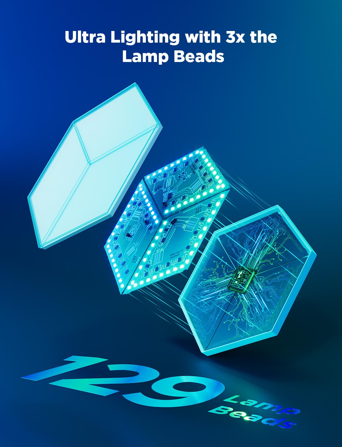 Foto 4 pulgar | Luces Led Para Juegos Govee Glide Hexagon Ultra, Paquete De 10 Unidades, Lunares - Venta Internacional.