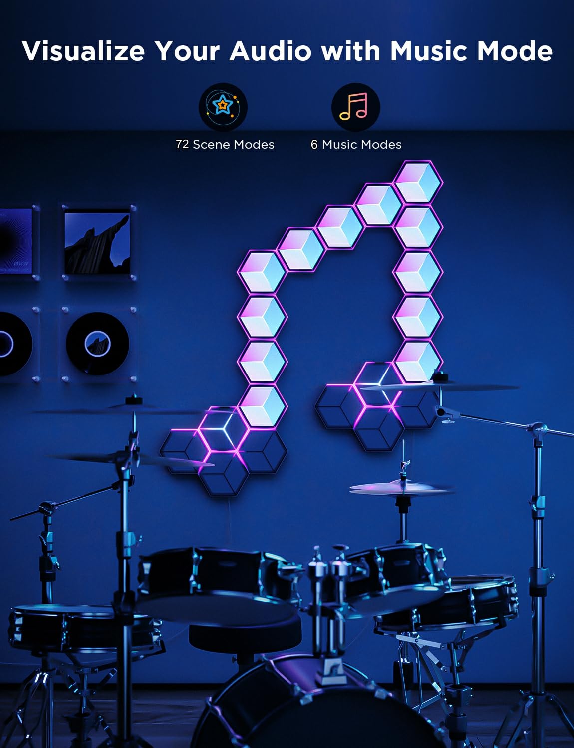 Foto 7 | Luces Led Para Juegos Govee Glide Hexagon Ultra, Paquete De 10 Unidades, Lunares - Venta Internacional.