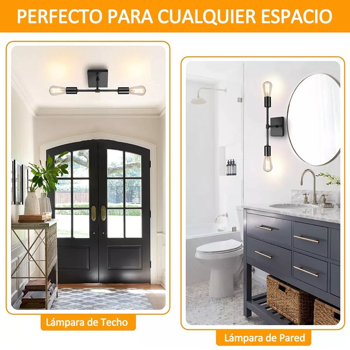 Foto 4 pulgar | Lámpara De Pared Moderno Mediados De Siglo, Tocador Y Baño, Eo Safe Imports Esi-15557 Negro