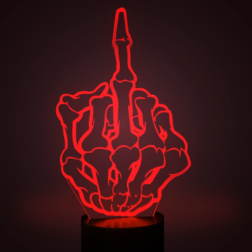 Foto 3 pulgar | Luz Nocturna Jieyou Middle Finger 3d Illusion Lampara Led - Venta Internacional.