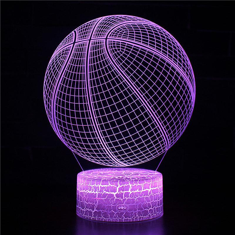 Foto 2 pulgar | Lámpara De Ilusión Óptica 3d Con Luz Nocturna Led, Tema De Baloncesto - Venta Internacional.