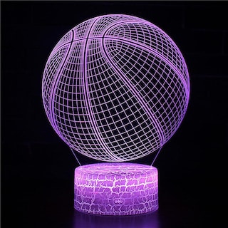 Foto 1 | Lámpara De Ilusión Óptica 3d Con Luz Nocturna Led, Tema De Baloncesto - Venta Internacional.