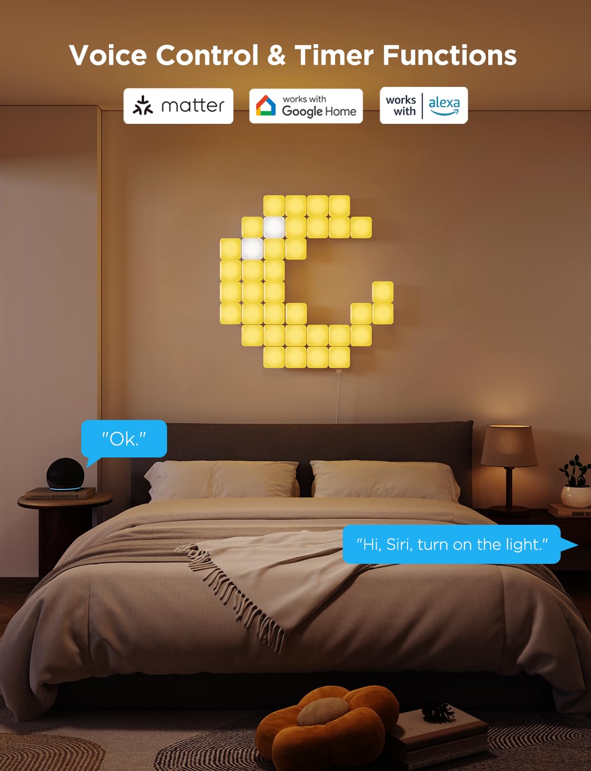 Foto 6 | Paneles De Pared Led Govee, Minipanel De Luces Rgbic Smart, 10 Unidades - Venta Internacional.