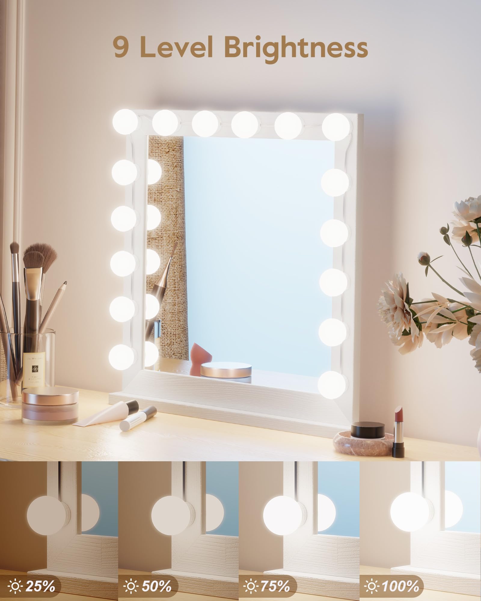 Foto 3 | Espejo De Maquillaje Brightown, 14 Bombillas Regulables, 22 Pies - Venta Internacional.