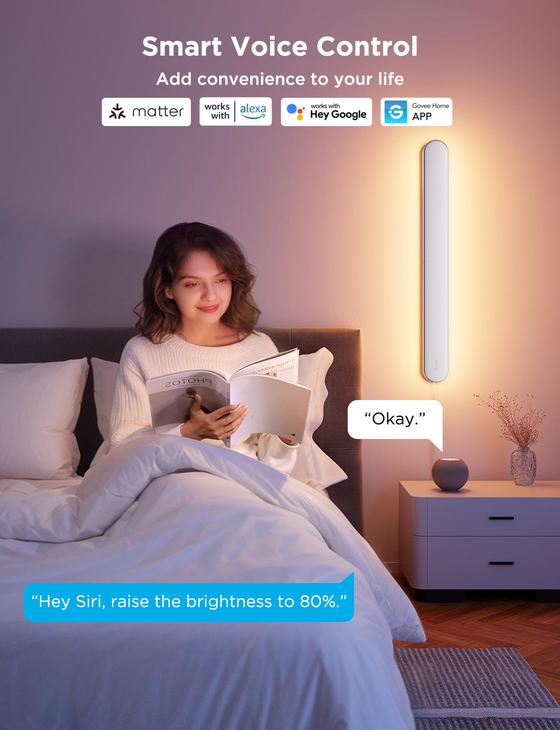 Foto 6 pulgar | Juego De 2 Apliques De Pared Govee Rgbic Led Con Matter Y Alexa - Venta Internacional.