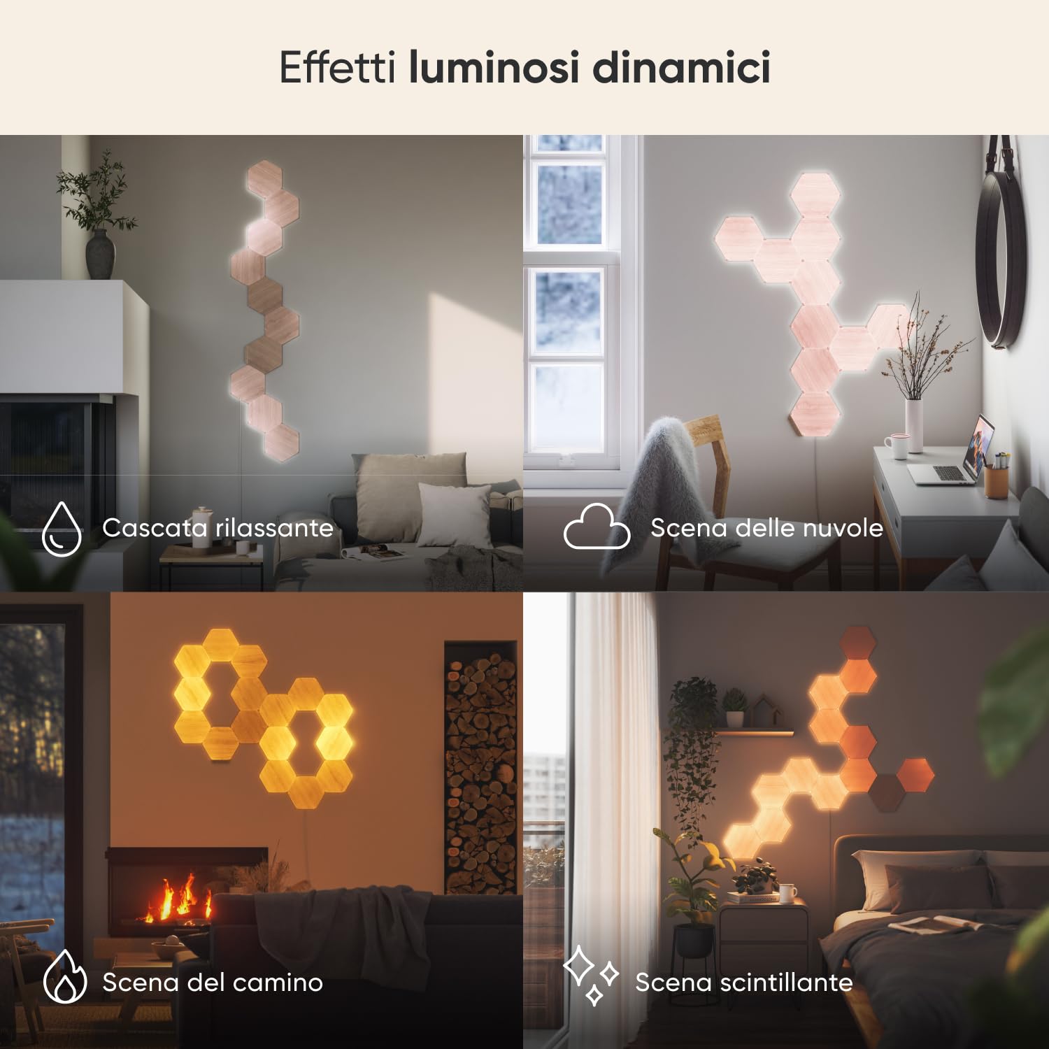 Foto 4 pulgar | Paquete De Expansión Nanoleaf Elements Con Forma De Hexágonos Con Aspecto De Madera - Venta Internacional.