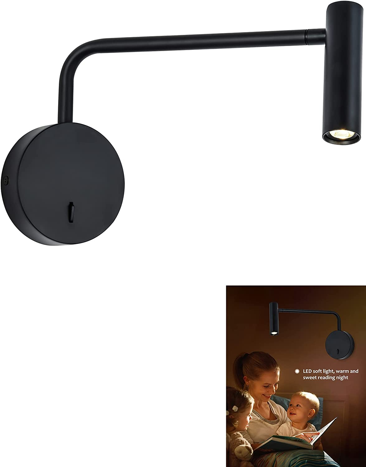Foto 1 | Lámpara De Lectura Montada En La Pared, Lámpara Led Cableada Huoguo - Venta Internacional.