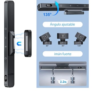Foto 3 | Lámpara De Pared Led Magnéticas Recargable Con Mando 3 Color