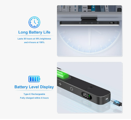 Foto 6 pulgar | Lámpara De Pared Led Magnéticas Recargable Con Mando 3 Color