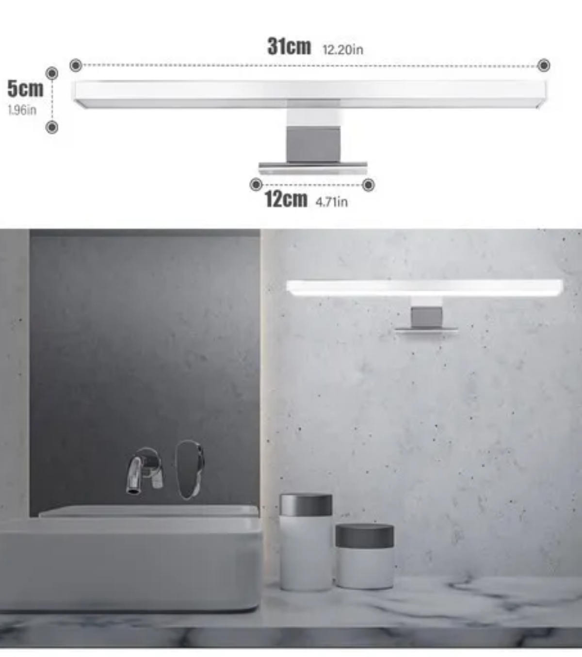 Foto 4 pulgar | Lámpara Led De Pared Moderna Luz Blanca 30cm Lab.g Plata